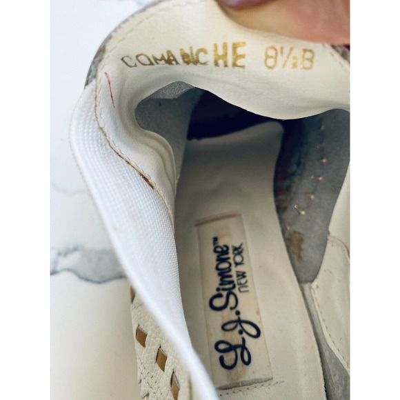 Vintage L J Simone Comanche White Ankle Boot Leather Southwest Size 8.5B - Picture 7 of 11